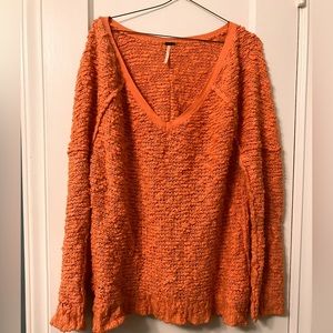 Free People slouchy sweater in Coral